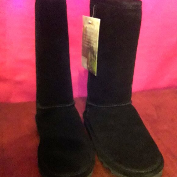 BNIB BearPaw Elle Tall Sheepskin Winter Boots Black Girls Children Kids 13 - Picture 3 of 5
